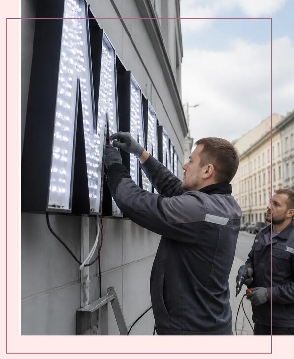 Изготовление и монтаж светодиодных LED вывесок в Сургуте