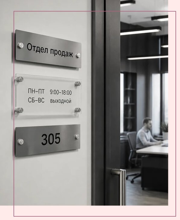 Офисные таблички на дверь в Сургуте по цене от 5009 р. | Аванза-Срг